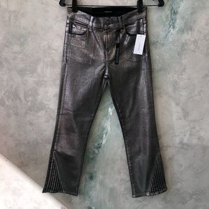 NEW | SILVER METALLIC FOILED CHROME | J Brand | Selena Crop